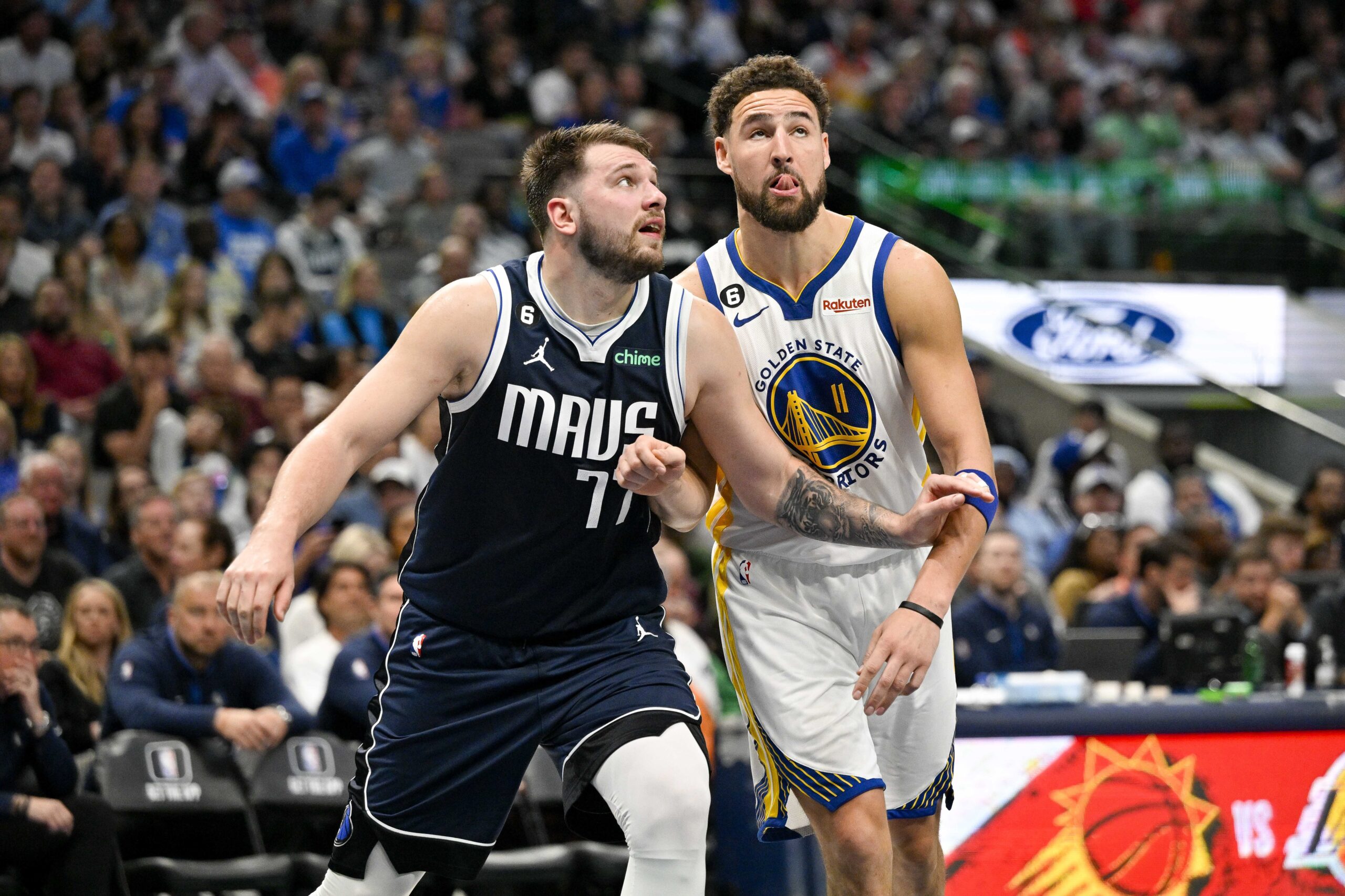 Dallas Mavericks: Luka Doncic Drops Truthful Realization After Loss To Giannis Antetokounmpo, Greece 3 Mar 22, 2023; Dallas, Texas, USA; Dallas Mavericks guard Luka Doncic (77) and Golden State Warriors guard Klay Thompson (11) in action during the game between the Dallas Mavericks and the Golden State Warriors at the American Airlines Center. Mandatory Credit: Jerome Miron-USA TODAY Sports