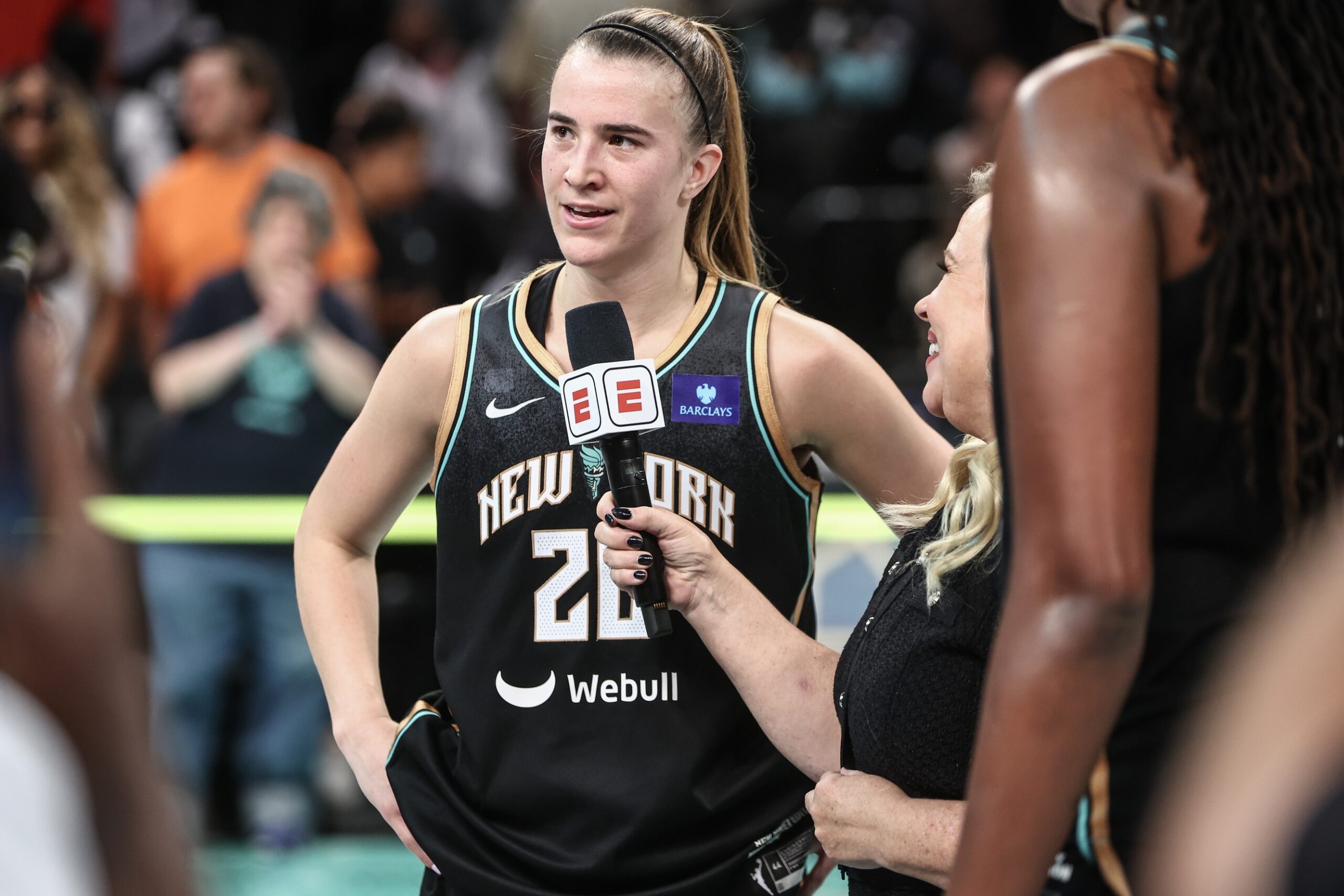 Sabrina Ionescu Loving Kobe Bryant's Daughter Natalia Bryant In Cardigan Fashion During Graduation 2 New York Liberty, Sabrina Ionescu, ESPN