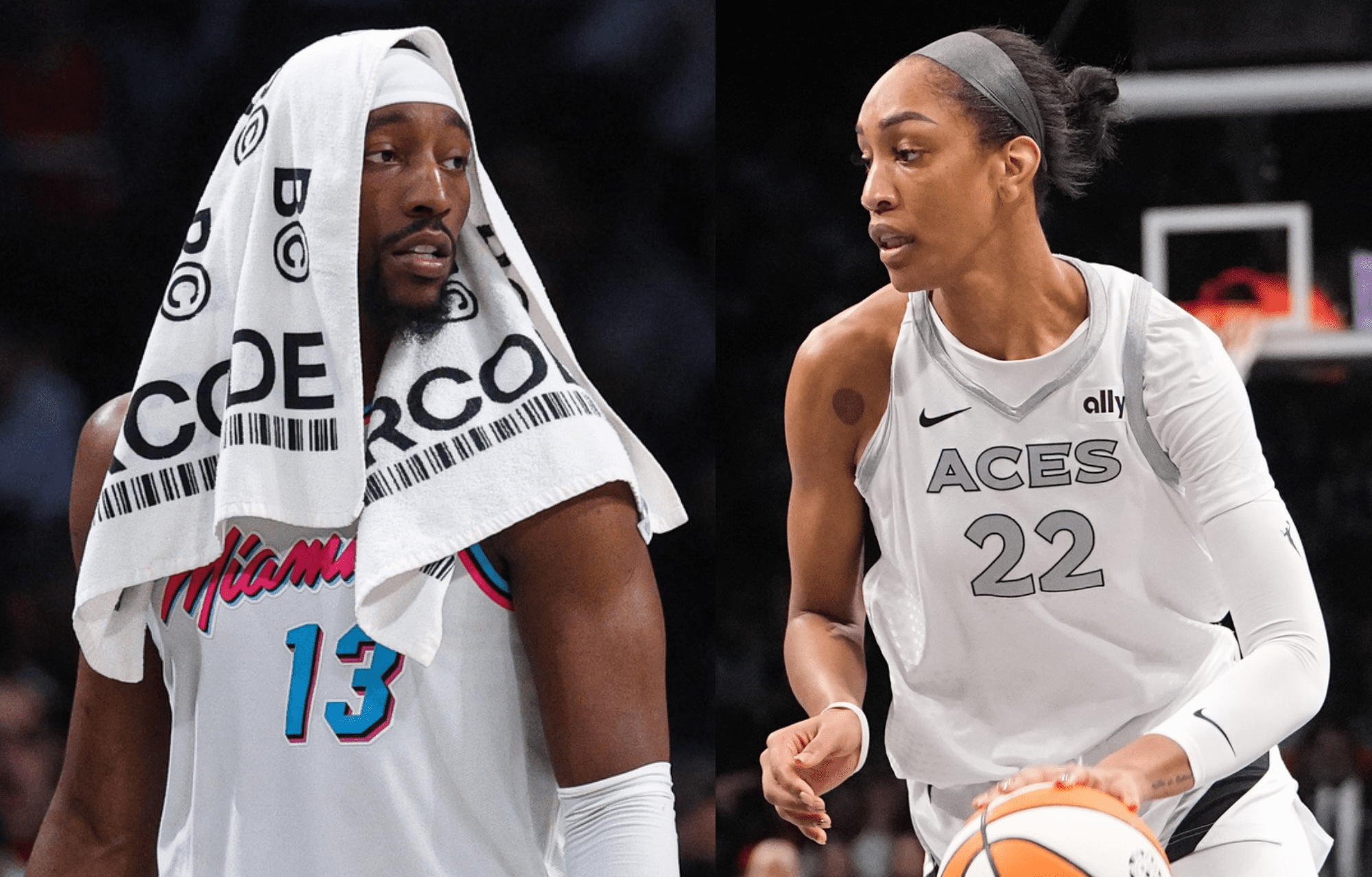 A'ja Wilson Laughs At Bam Adebayo Joke From Kate Martin, Sydney Colson 1 Bam Adebayo and A'ja Wilson. Photo credits: Imagn images