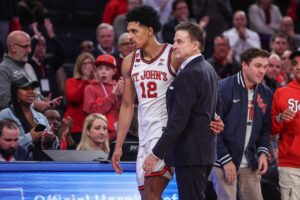St. John's Red Storm: A Surging Dark Horse and Elite Eight Contender for March Madness? 3 Jan 11, 2025; New York, New York, USA; St. John's Red Storm head coach Rick Pitino greets guard RJ Luis Jr. (12) as he comes out of the game in the second half against the Villanova Wildcats at Madison Square Garden. Mandatory Credit: Wendell Cruz-Imagn Images