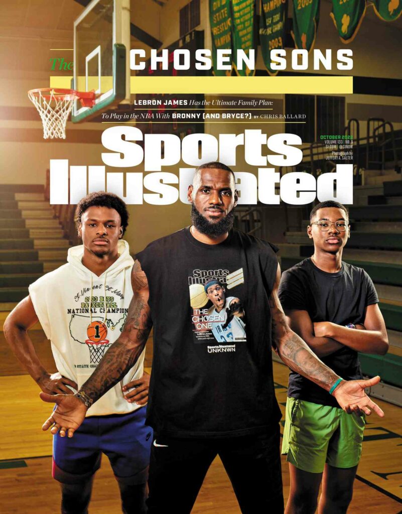October 1st, 2022; LeBron James 20 Years After His Iconic Issue was on the Sports Illustrated Cover joined by his sons, Bryce and Bronny. Mandatory Credit: Sports Illustrated Photo Gallery 