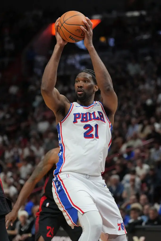 The 2024 NBA play-in-tournament: Will the Miami Heat Clinch a Playoff Spot? 2 Philadelphia 76ers, Joel Embiid