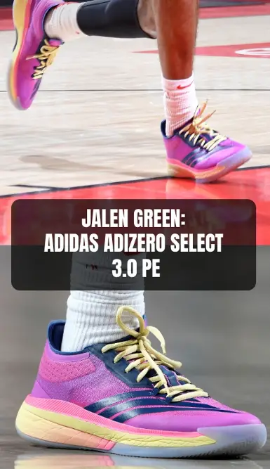 Top 5 kicks from Sunday: Adidas on the Court 5 Jalen Green in a pair of Adidas Adizero Select 3.0 PE.