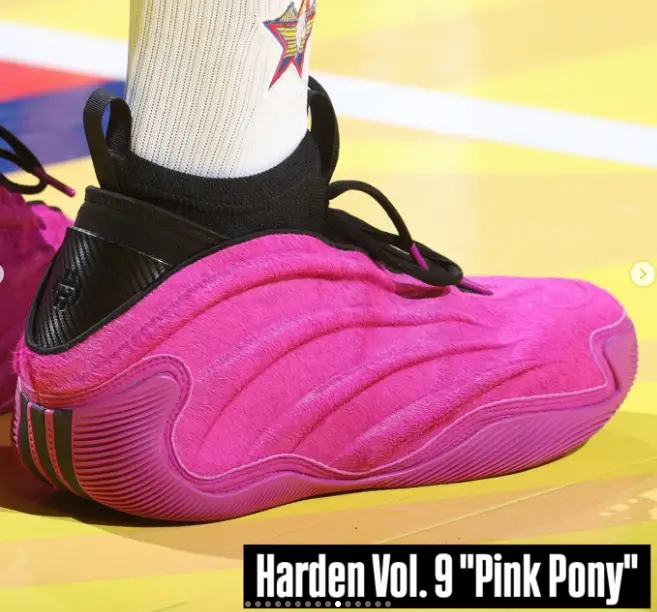 2025 All-Star Game Kicks 3 James Harden in a pair of Harden Vol. 9 'Pink Pony.'