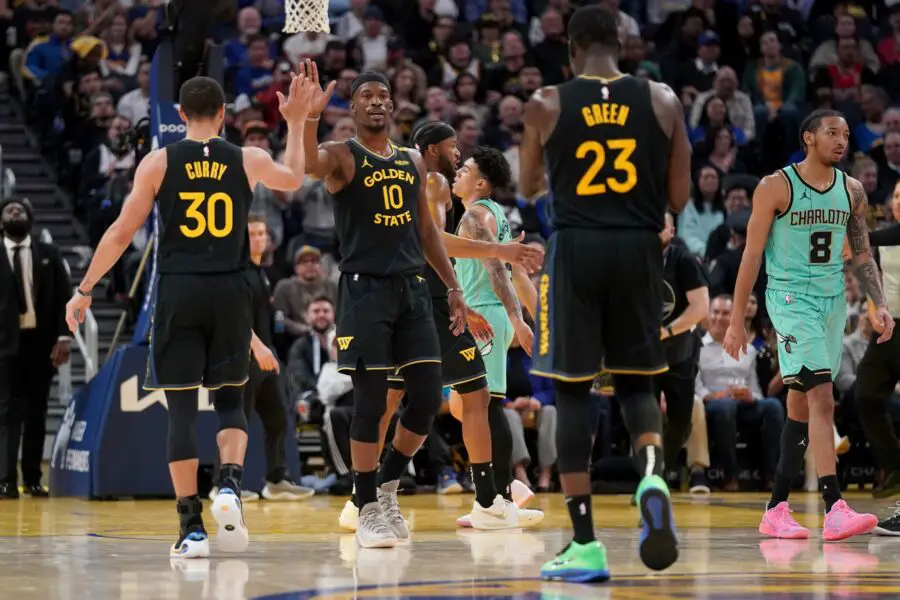 Golden State Warriors Gives Crucial Update on Jimmy Butler 3 Golden State Warriors forward Jimmy Butler III (10) is congratulated by guard Stephen Curry (30) after a basket against the Charlotte Hornets in the third quarter at the Chase Center.