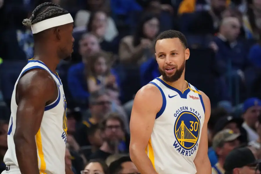 'I Hate It': Golden State Warriors Star Jimmy Butler On Steph Curry's Turnovers 1 Golden State Warriors guard Stephen Curry (30) talks with forward Jimmy Butler III (10) vs. the Detroit Pistons in the first quarter at Chase Center.