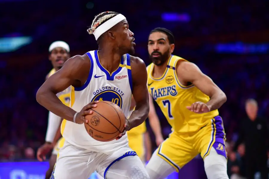 'I Hate It': Golden State Warriors Star Jimmy Butler On Steph Curry's Turnovers 3 Golden State Warriors forward Jimmy Butler III (10) controls the ball against Los Angeles Lakers guard Gabe Vincent (7) during the second half at Crypto.com Arena.