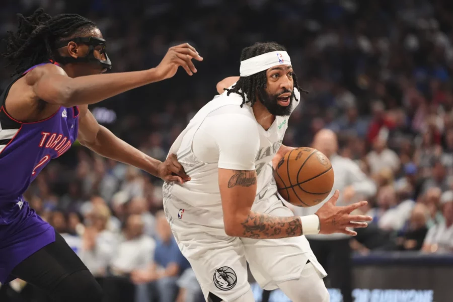 Risky Dallas Mavericks Trade By Nico Harrison Gets GM Fired 1 Dallas Mavericks’ Anthony Davis, drives to the basket as Toronto Raptors’ Jonathan Mogbo, left, defends in the first half of an NBA basketball game in Dallas